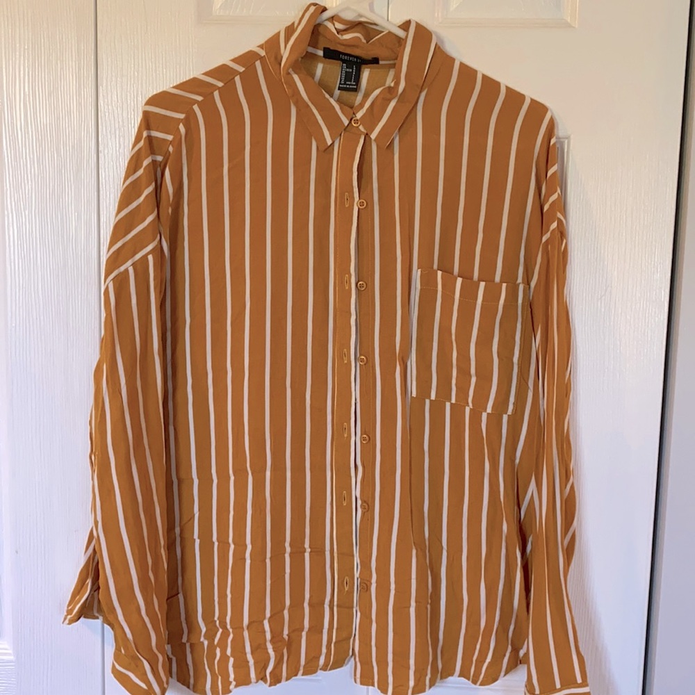 Forever 21 yellow long sleeve blouse